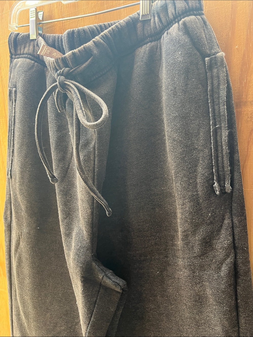 Zenana Acid Wash Grey Sweatpants Plus Size - Picture 2 of 5